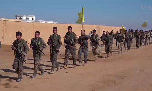 miembros de las llamadas Fuerzas Democráticas de Siria